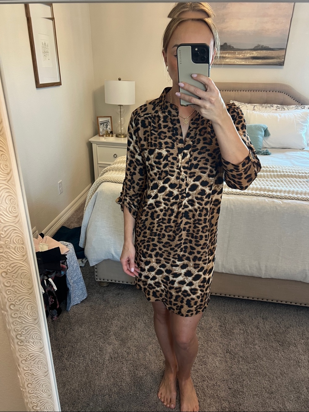 Leopard shift dress or coverup